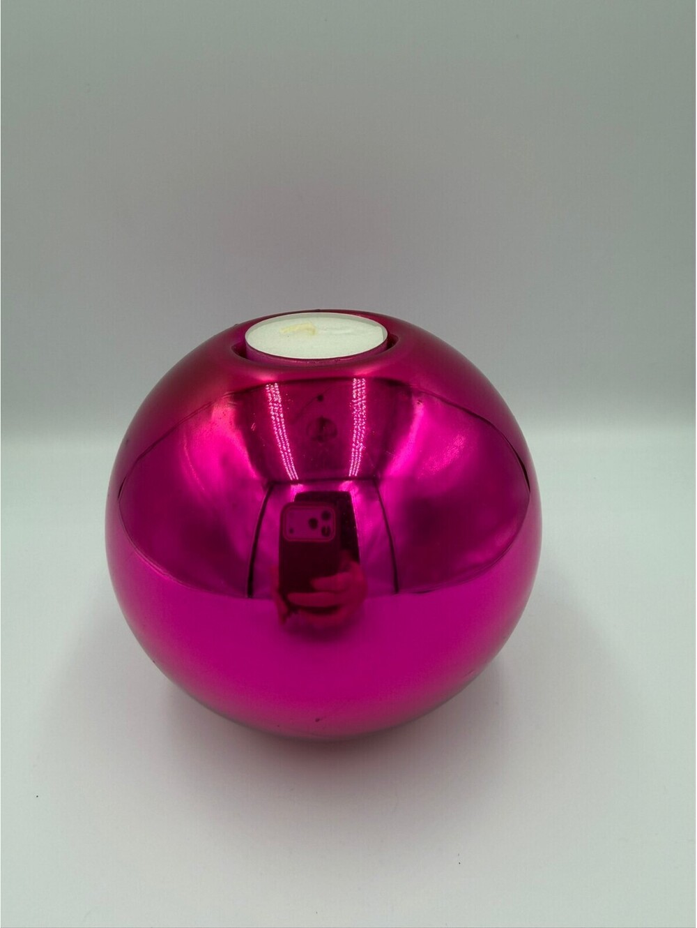 Vintage Department 56 Pink Mercury Glass Votive Holder with Original Box